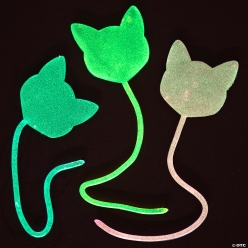 Glow in the Dark Throw and Stick Cats - 24 PK